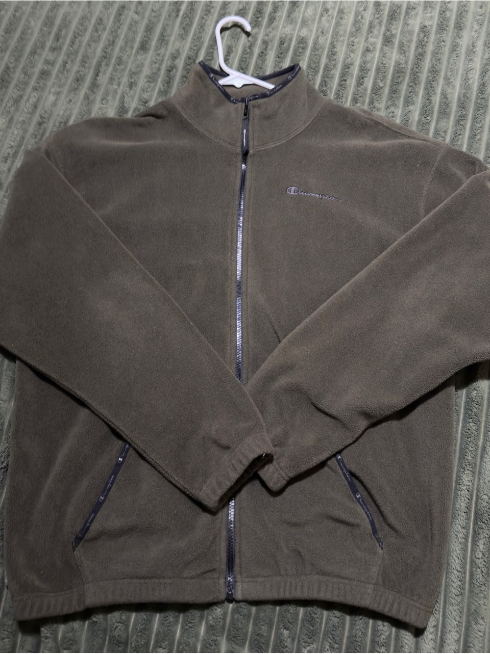 Champion Men's Olive Zip-Up Fleece Jacket